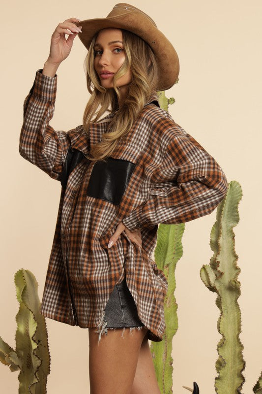 ANYWHERE WITH YOU LEATHER POCKET TOP