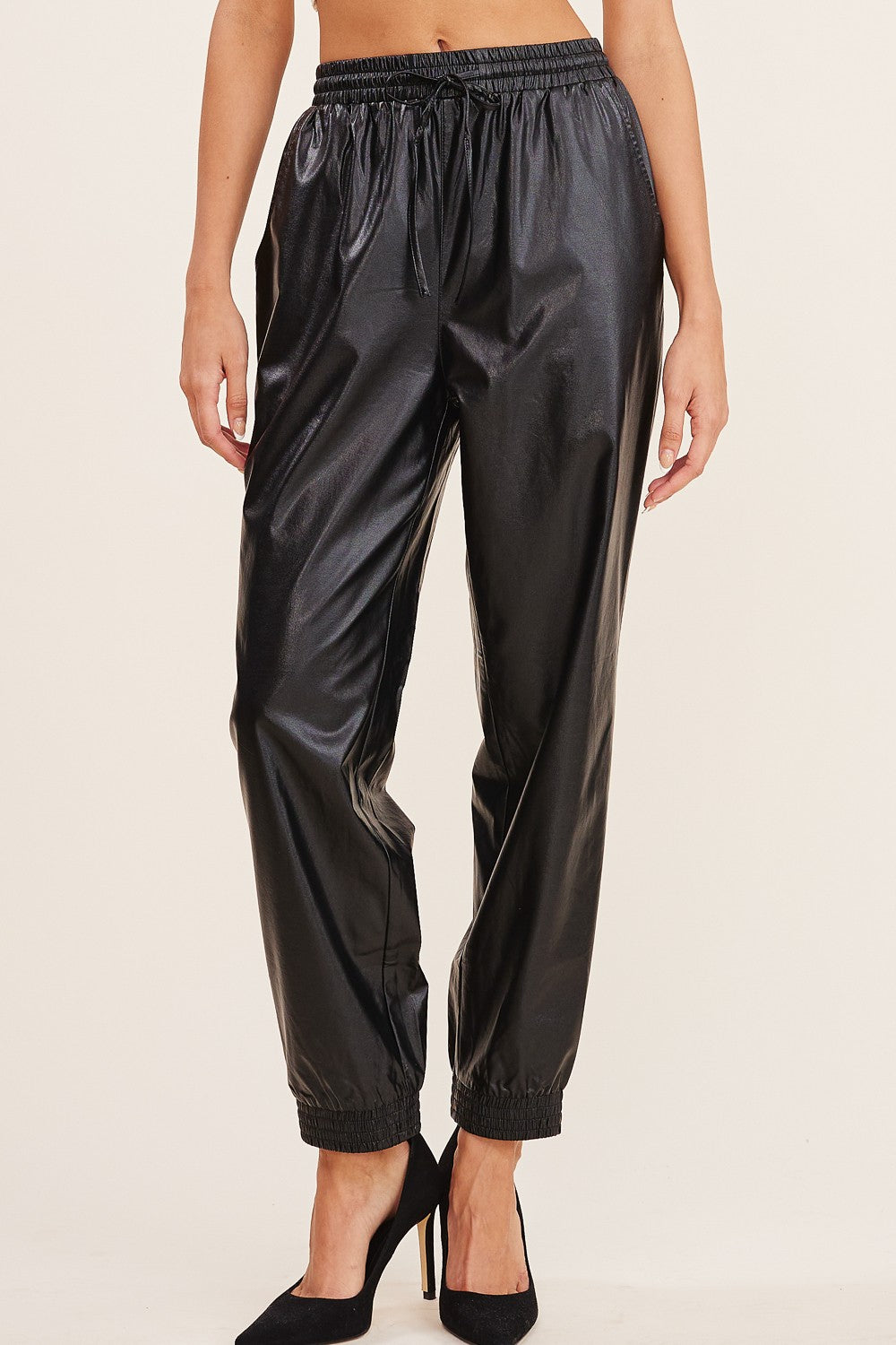 EASTSIDE FAUX LEATHER JOGGERS