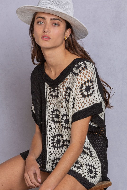 WILD FLOWER CROCHET SWEATER