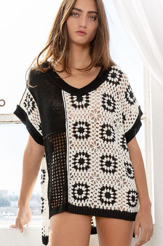 WILD FLOWER CROCHET SWEATER