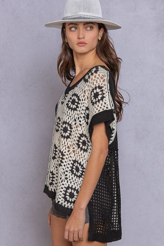 WILD FLOWER CROCHET SWEATER