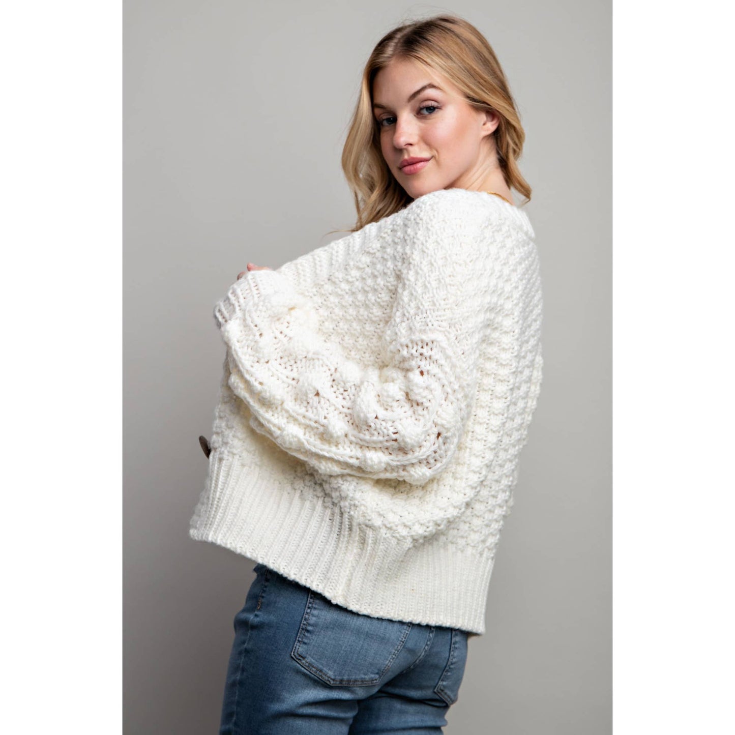 SWEET 3D FLOWER KNITTING CARDIGAN