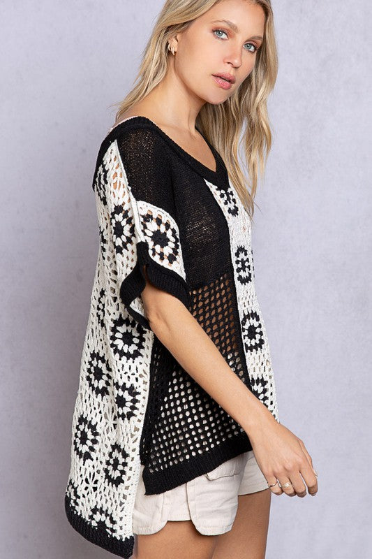 WILD FLOWER CROCHET SWEATER