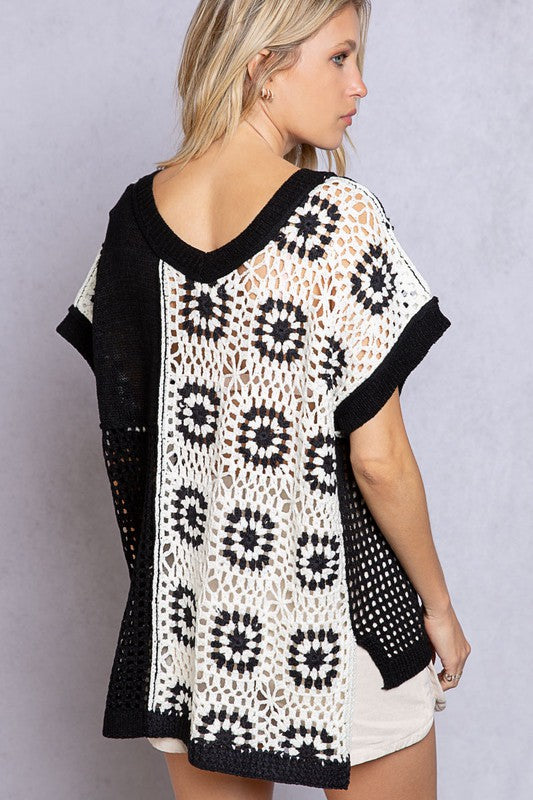 WILD FLOWER CROCHET SWEATER