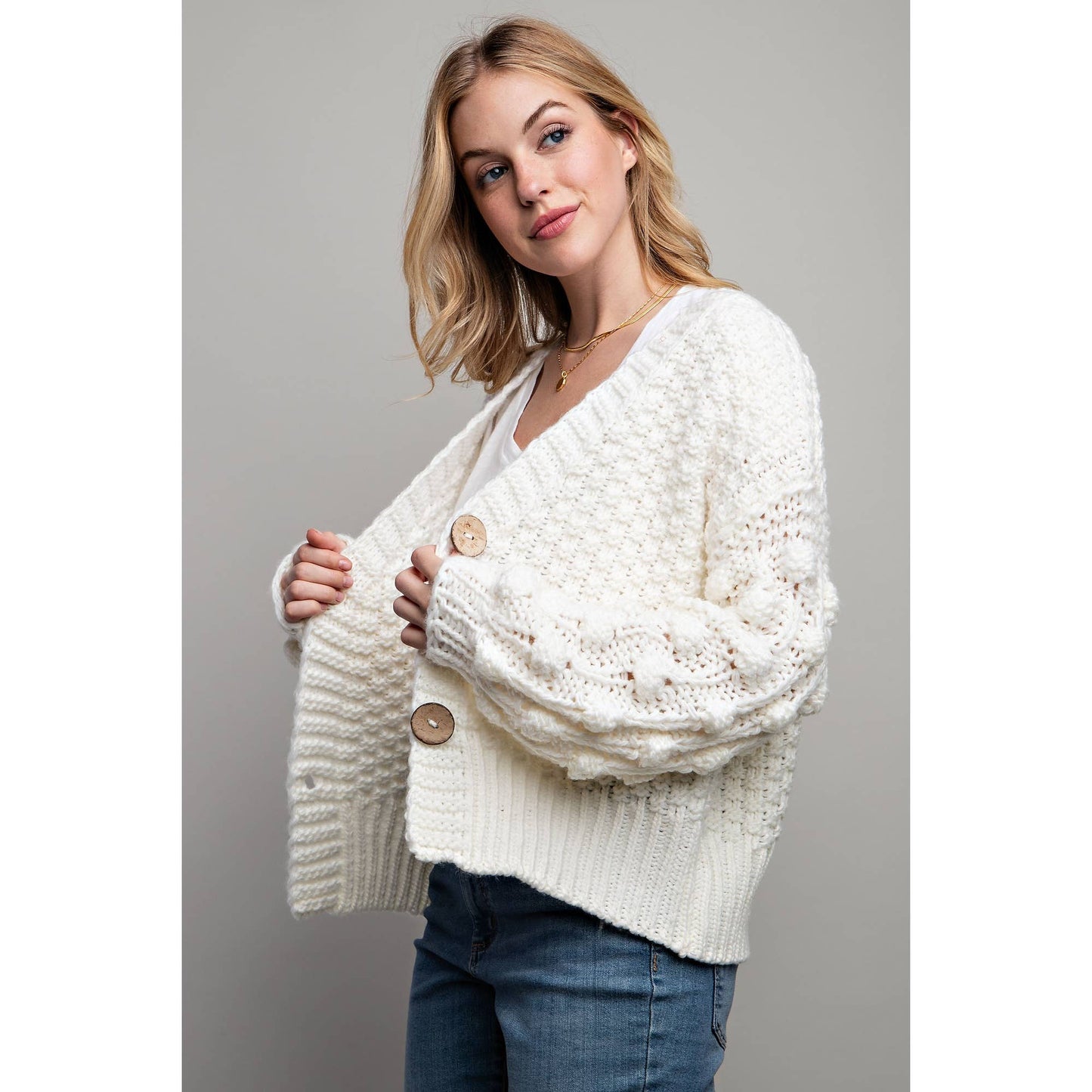 SWEET 3D FLOWER KNITTING CARDIGAN