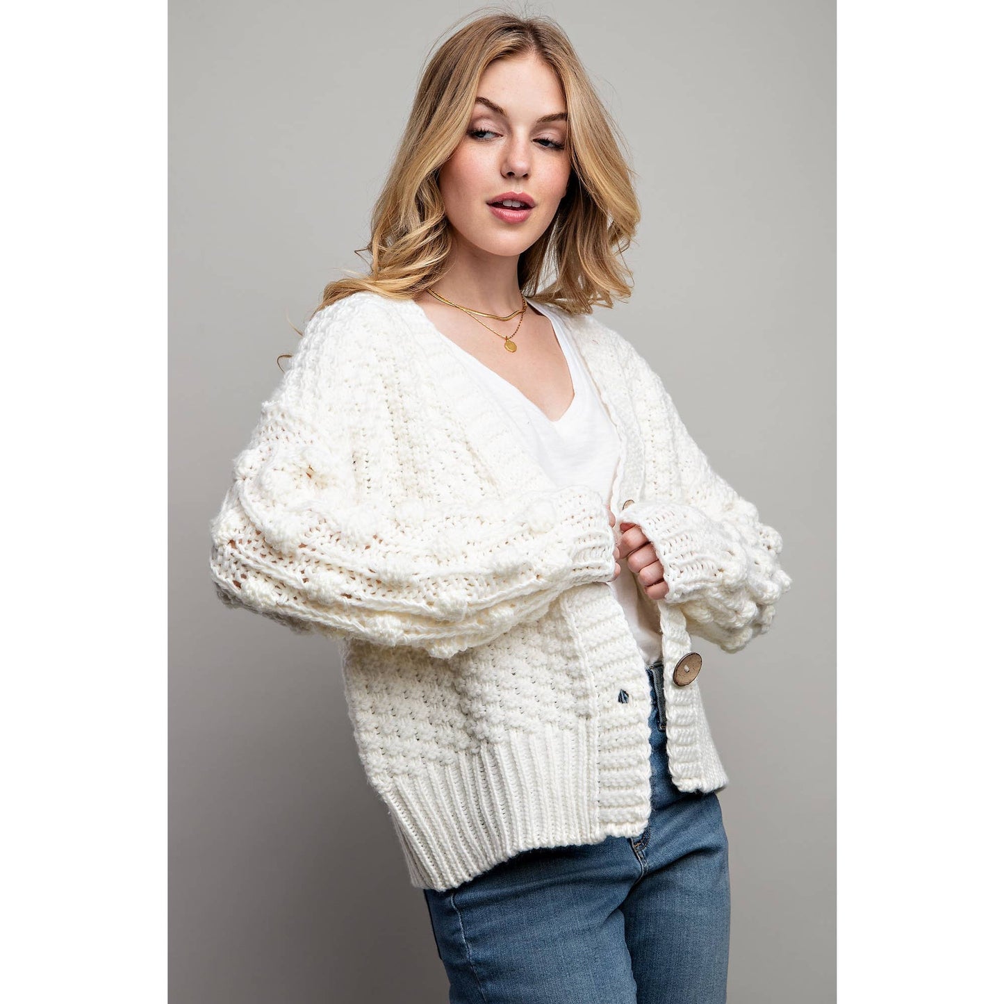 SWEET 3D FLOWER KNITTING CARDIGAN