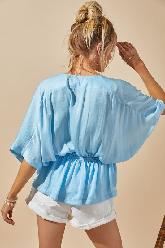 GNO SATIN KIMONO BLOUSE