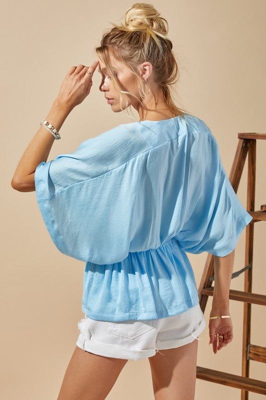 GNO SATIN KIMONO BLOUSE